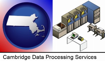 a 20th century mainframe computer used for data processing in Cambridge, MA