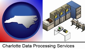 a 20th century mainframe computer used for data processing in Charlotte, NC